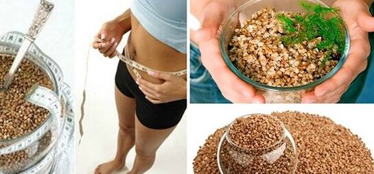 The main ingredient of the diet menu is buckwheat porridge.